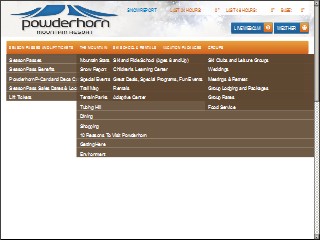 Web site www.powderhorn.com, Powderhorn Ski Resort