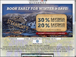 Web site www.steamboatskivacations.com, Storm Meadows Resort